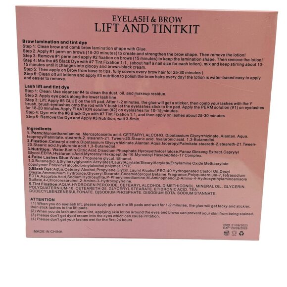 4 in 1, Brow Lamination Kit with Black Coloring, Eyelash Perm Kit exp: 9/26 - Picture 2 of 3